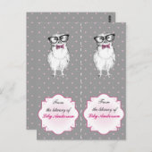 Niedliches Lesezeichen aus der Bibliothek Postkarte (Vorne/Hinten)