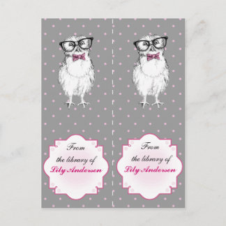 Niedliches Lesezeichen aus der Bibliothek Postkarte