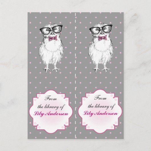 Niedliches Lesezeichen aus der Bibliothek Postkarte (Vorderseite)