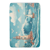 Niedliches Leuchtturm & Ocean Dreamscape Badematte (Vorderseite Vertikal)