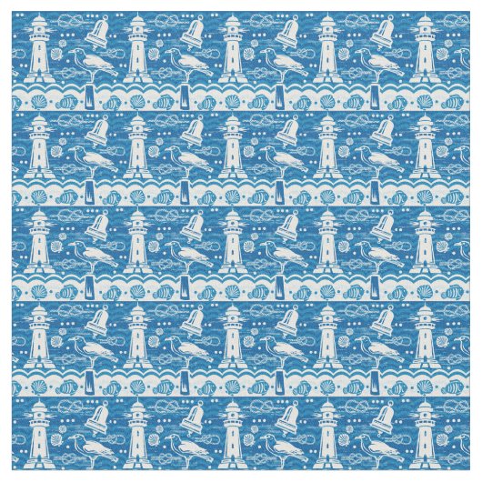 Niedliches Leuchtturm Stoff (Nahaufnahme)