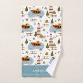 Niedliches Leuchtturm und Muster für das Kid-Boot Badhandtuch Set (Handtuch)