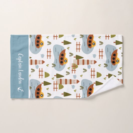 Niedliches Leuchtturm und Muster für das Kid-Boot Badhandtuch Set (Handtuch)