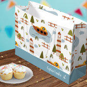 Niedliches Leuchtturm und Muster für das Kid-Boot Große Geschenktüte