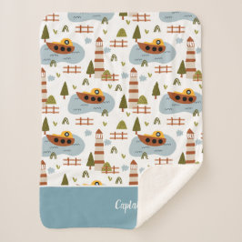 Niedliches Leuchtturm und Muster für das Kid-Boot Sherpadecke