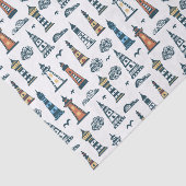 Niedliches Leuchtturmmuster Seidenpapier (Ausschnitt)
