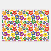 Niedliches LGBT-Regenbogen-Blume Geschenkpapier Set (Vorderseite)