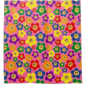 Niedliches LGBT-Regenbogen-Blume-Muster - rosa Duschvorhang (Vorderseite)