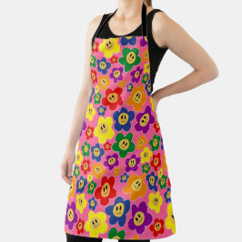 Niedliches LGBT-Regenbogen-Blume-Muster - rosa Schürze