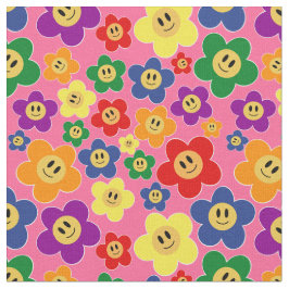 Niedliches LGBT-Regenbogen-Blume-Muster - rosa Stoff