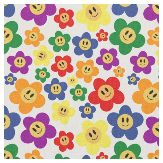 Niedliches LGBT-Regenbogen-Blume Stoff (Nahaufnahme)