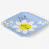 Niedliches Licht Blau und Weiße Blüten 5. Geburtst Pappteller (Gewinkelt)