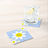 Niedliches Licht Blau und Weiße Blüten 5. Geburtst Rechteckiger Pappuntersetzer (Vor Ort)