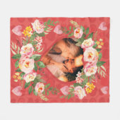 Niedliches Liebe Familienherz Foto Fleecedecke (Vorderseite (Horizontal))