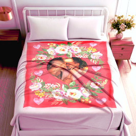 Niedliches Liebe Familienherz Foto Fleecedecke