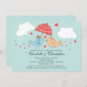 Niedliches Liebe-Vogel-Brautparty Einladung (Vorne/Hinten)