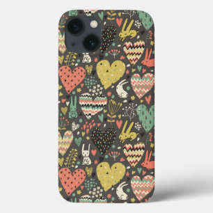 Niedliches Liebehäschenmuster mit Herzen Case-Mate iPhone Hülle