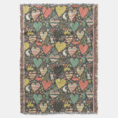 Niedliches Liebehäschenmuster mit Herzen Decke (Vorderseite Vertikal)