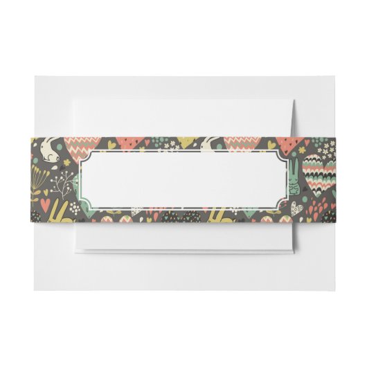 Niedliches Liebehäschenmuster mit Herzen Einladungsbanderole (Vorderseite Beispiel)