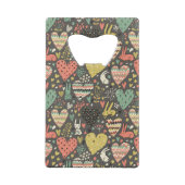 Niedliches Liebehäschenmuster mit Herzen Geldbeutel Flaschenöffner (Rückseite)