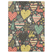 Niedliches Liebehäschenmuster mit Herzen Klemmbrett (Rückseite)