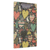 Niedliches Liebehäschenmuster mit Herzen Klemmbrett (Rechts)