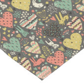 Niedliches Liebehäschenmuster mit Herzen Kurzer Tischläufer (Ecke)