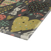 Niedliches Liebehäschenmuster mit Herzen Schneidebrett (Ecke)