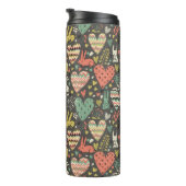 Niedliches Liebehäschenmuster mit Herzen Thermosbecher (Nach rechts gedreht)