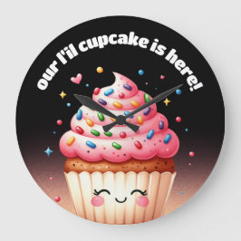 Niedliches L'il Cupcake Sprinkles Kinderzimmer Große Wanduhr