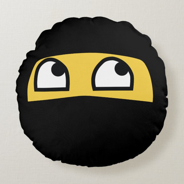 Niedliches Lil Ninja emoji Rundes Kissen (Vorderseite)