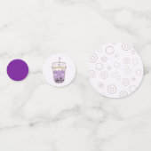 Niedliches Lila Axolotl Boba Tea Kindergeburtstag  Konfetti (Rückseiten)