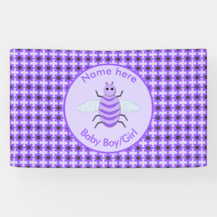 Niedliches Lila Baby-Bee-Geschlecht offenbart neut Banner