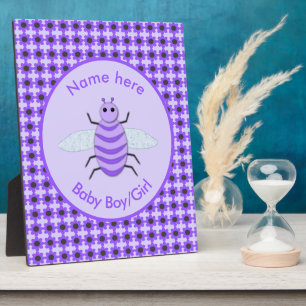 Niedliches Lila Baby-Bee-Geschlecht offenbart neut Fotoplatte