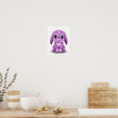 Niedliches Lila Baby Bunny auf Weiß Poster (Küche)
