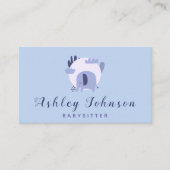 Niedliches Lila Baby Elephant Babysitter Thema Blu Visitenkarte (Vorderseite)