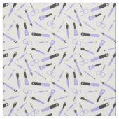 Niedliches Lila Black Manicurist-Toolmuster Stoff (Muster)