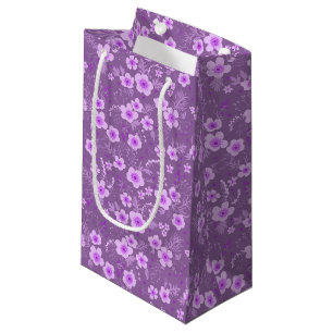 Niedliches lila Blumenmuster Kleine Geschenktüte