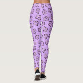 Niedliches Lila Blumenmuster Leggings (Rückseite)