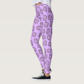Niedliches Lila Blumenmuster Leggings (Links)