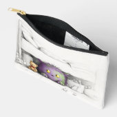 Niedliches Lila-braunes grünes Monster unter Bett Zubehörtasche (Offen)