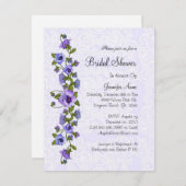 Niedliches Lila Brautparty für Blumenkohl Einladung (Vorne/Hinten)