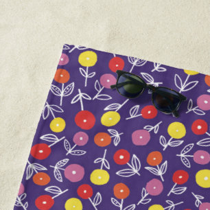 Niedliches Lila Bright Floral Ditsy Badetuch