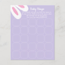 Niedliches Lila Bunny Baby Dusche Bingo Spiel