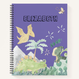 Niedliches Lila Dinosaurier-Notebook Notizblock