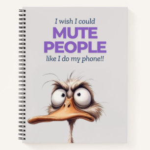 Niedliches Lila Duck Spiral Notebook Notizblock