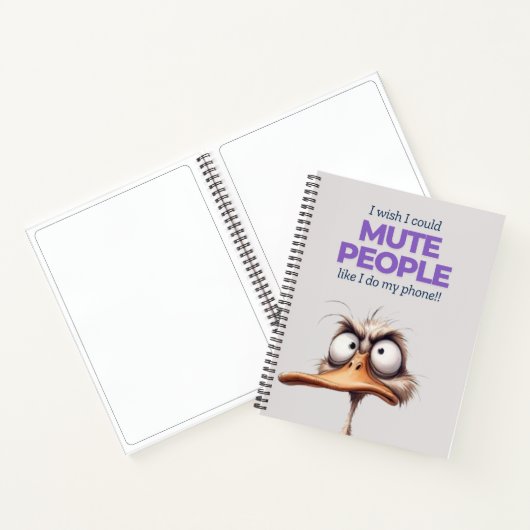 Niedliches Lila Duck Spiral Notebook Notizblock (Innenseite)