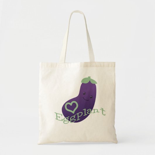 Niedliches Lila Eggplant Tragetasche (Vorne)