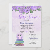 Niedliches Lila Ei mit Bücherdusche Einladung (Vorderseite)