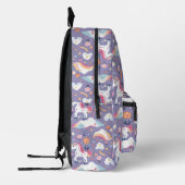 Niedliches Lila Einhorn Bedruckter Rucksack (Links)